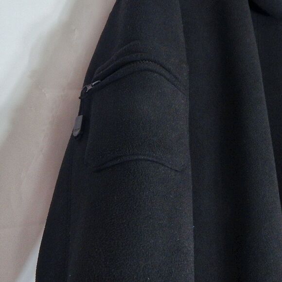 Fubu Collection Black Hoodie Mens Fleece Lined Full Zip Large Sleeve Pocket - Picture 6 of 12